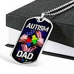 Autism Dad Dog Tag Pendant Necklace - Dog Tag (Silver) Autism Dad Dog Tag Pendant Necklace - Dog Tag (Silver)