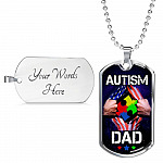 Autism Dad Dog Tag Pendant Necklace - Dog Tag (Silver) Autism Dad Dog Tag Pendant Necklace - Dog Tag (Silver)