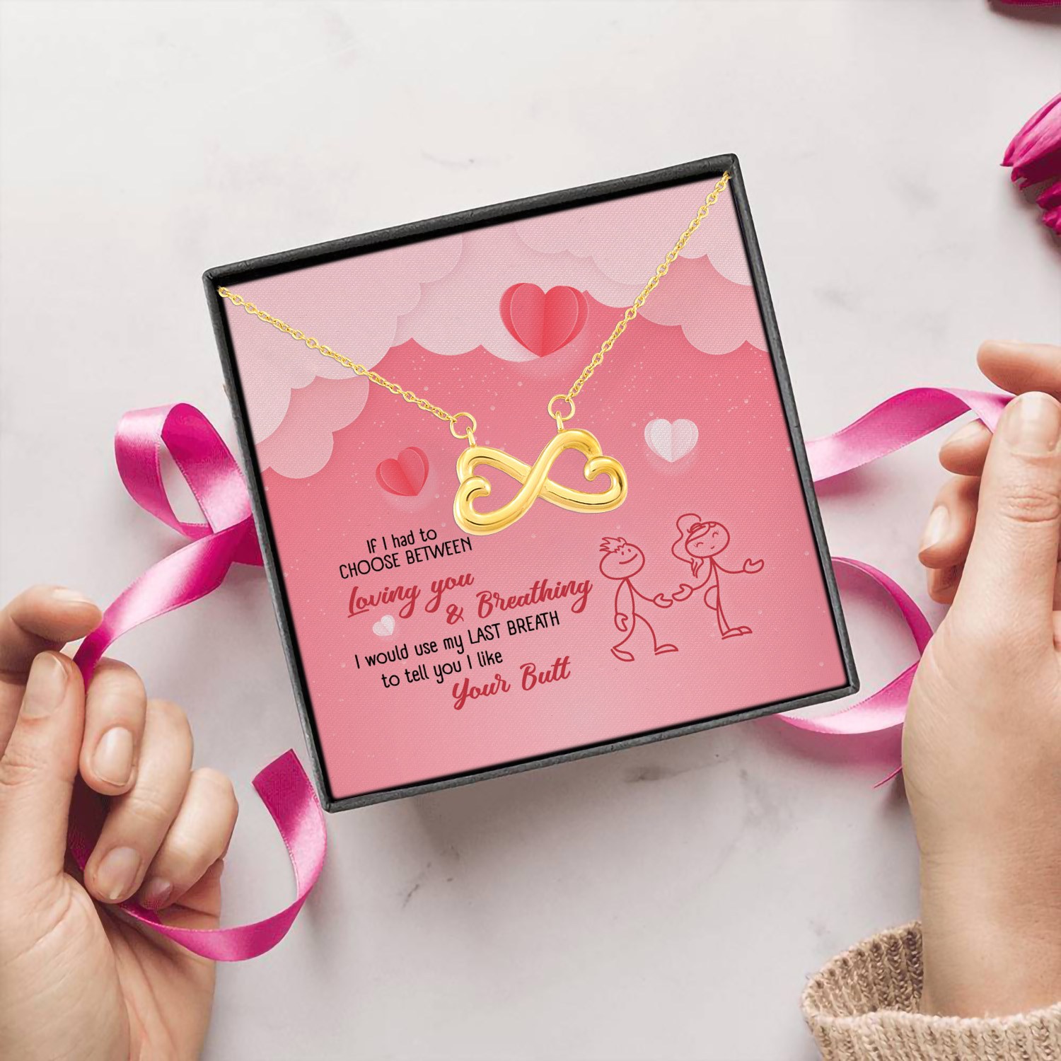 5LV. Like Your Butt (4) Infinity Heart Necklace (Gold) 5