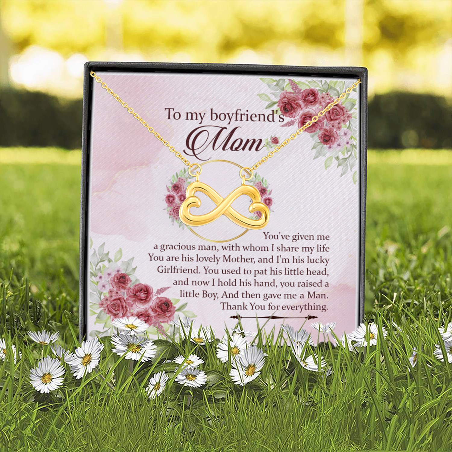 3UT. My Boyfriend's Mom(4) Infinity Heart Necklace (Gold) 2