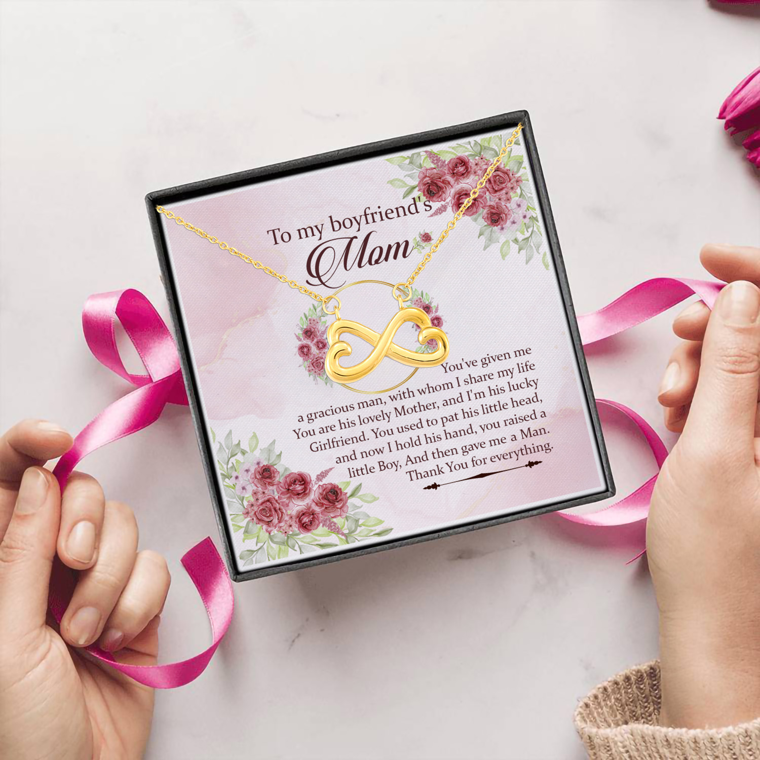 3UT. My Boyfriend's Mom(4) Infinity Heart Necklace (Gold) 5