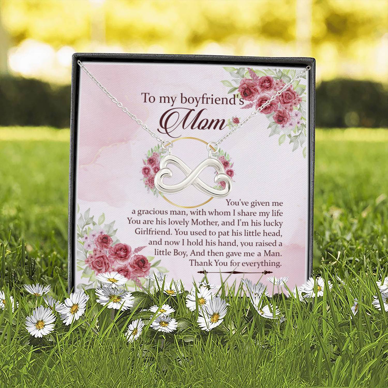 3UT. My Boyfriend's Mom(4) Infinity Heart Necklace (Silver) 2