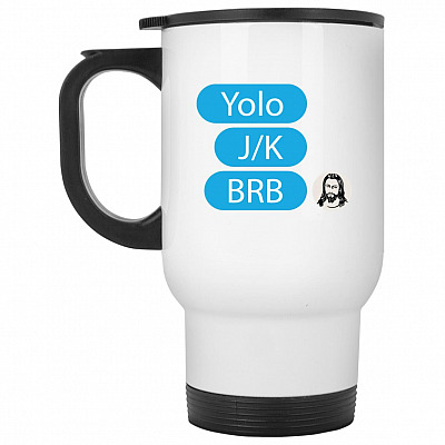 14 oz. White Travel Mug