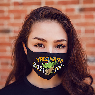Alternative view of Baby Vaccinated I'm 2021 Washable Reusable Custom Printed Cloth Face Mask Cover