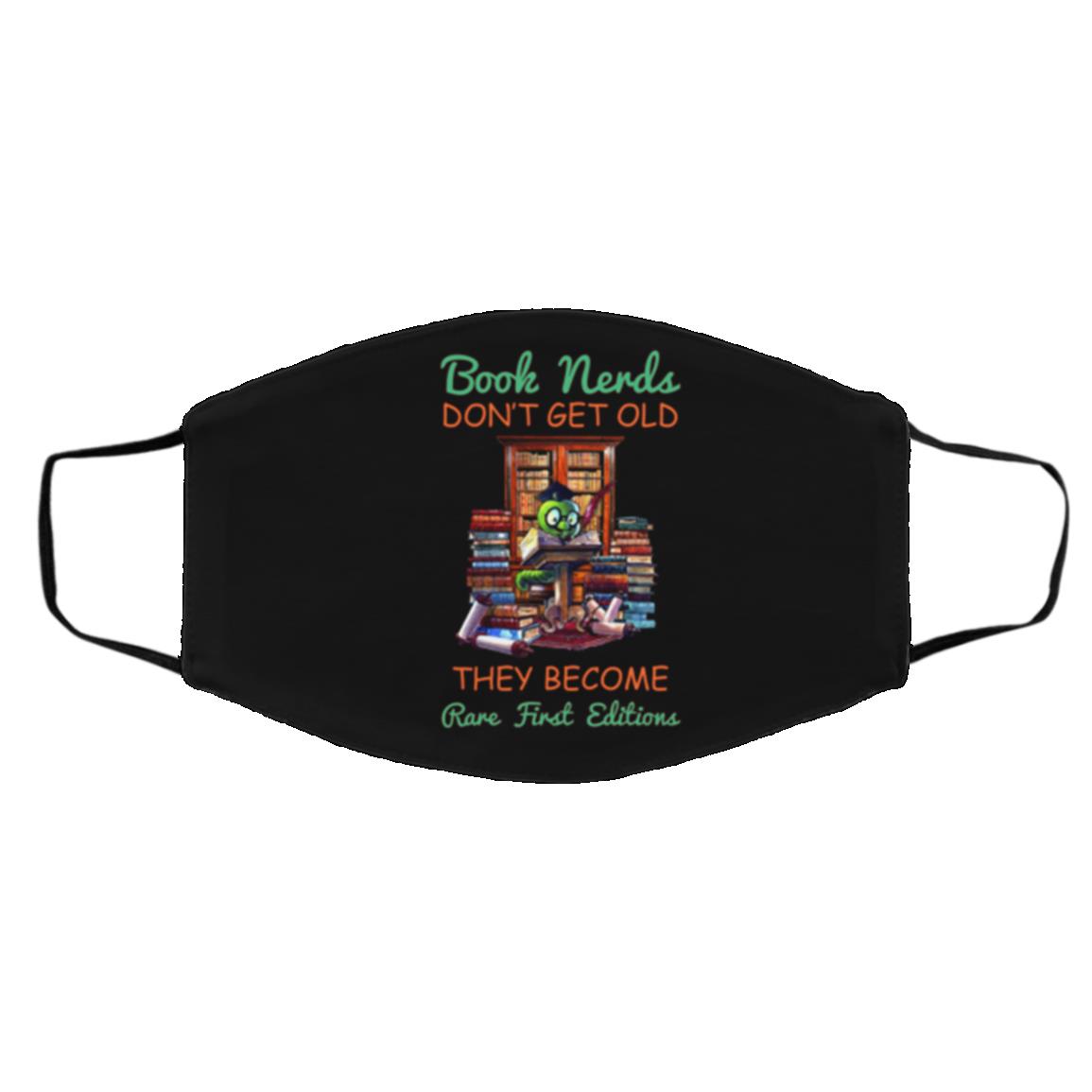 Book Nerds Don't Get Old, Black, Cloth Face Cover – Medium/Large Book Nerds Don't Get Old, Black, Cloth Face Cover – Medium/Large