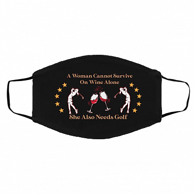 A Woman Cannot Survive, Black, Cloth Face Cover – Medium/Large