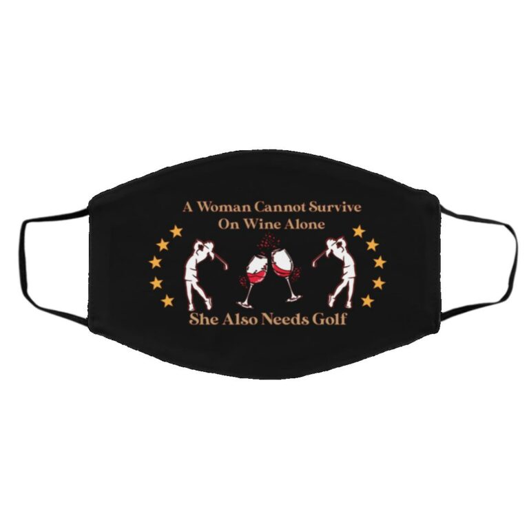 A Woman Cannot Survive, Black, Cloth Face Cover – Medium/Large
