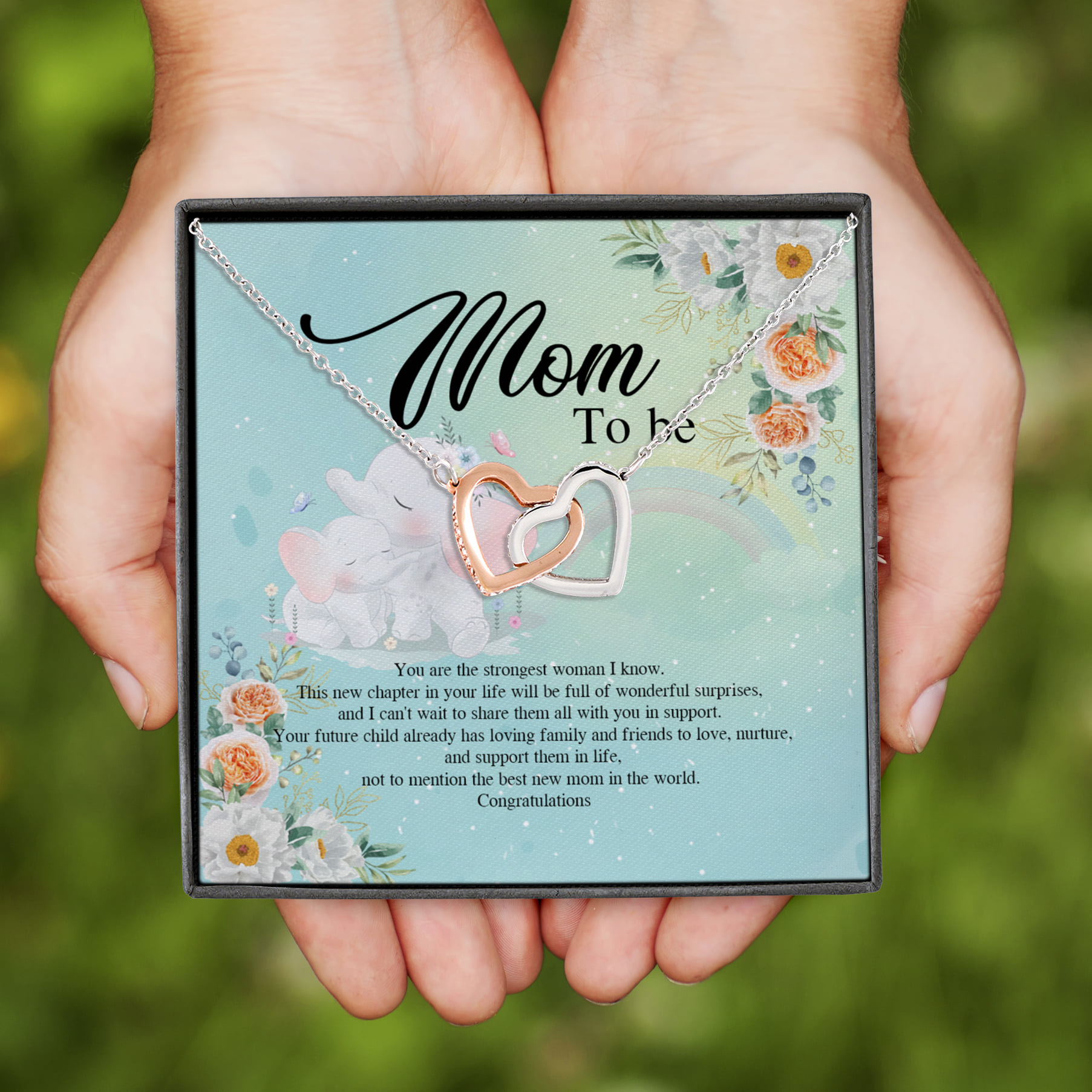 6HP. Mom To Be Interlocking Hearts Necklace