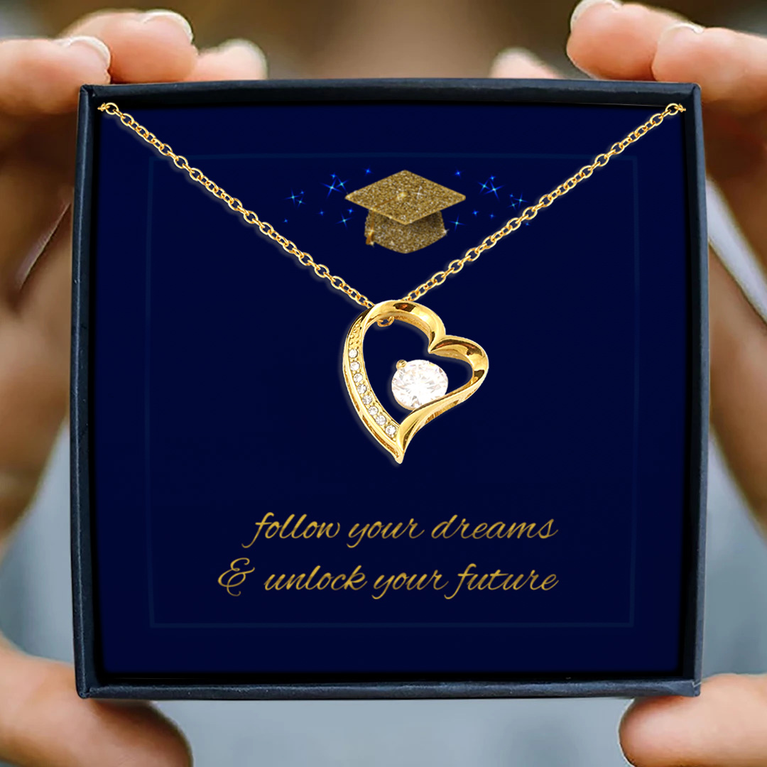 67 HG. Follow Your Dreams ( message card) Forever Love Necklace (Gold) 3