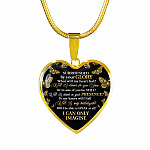 Surrounded By Your Glory What Will My Heart Feel Will I Dance For You Jesus Heart Pendant Necklace - Heart Luxury Necklace (Gold Plated)