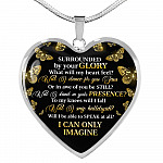 Surrounded By Your Glory What Will My Heart Feel Will I Dance For You Jesus Heart Pendant Necklace - Heart Luxury Necklace (Silver)