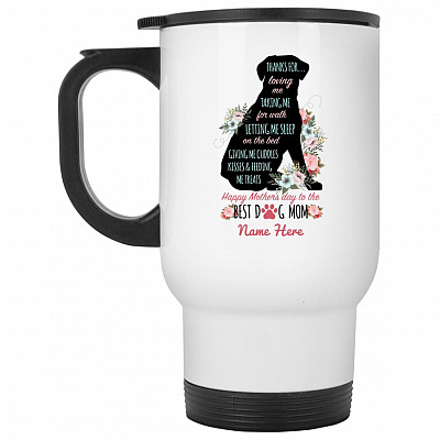 14 oz. White Travel Mug