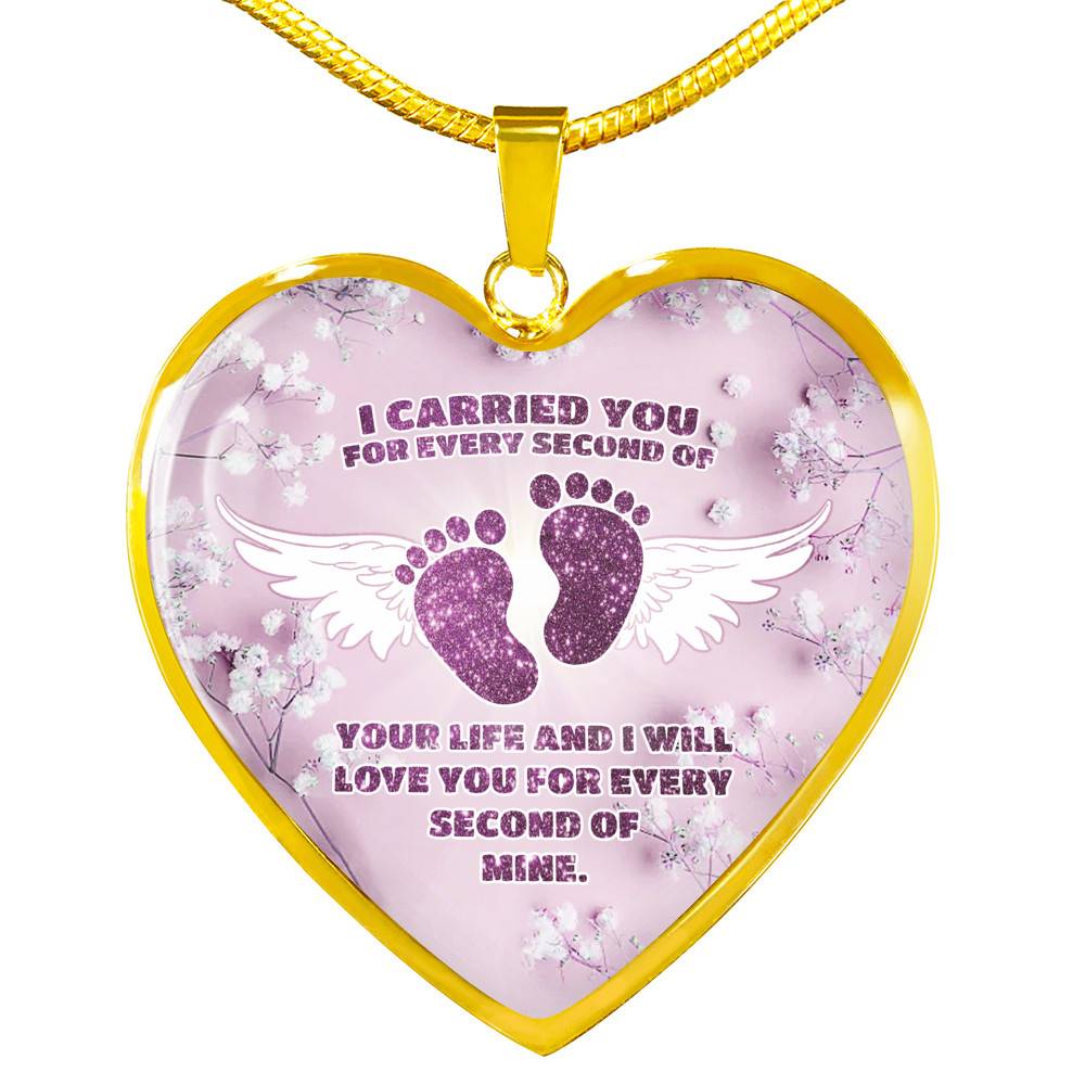 I Carried You For Every Second Of Your Life Heart Pendant Necklace - Heart Luxury Necklace (Gold Plated) I Carried You For Every Second Of Your Life Heart Pendant Necklace - Heart Luxury Necklace (Gold Plated)