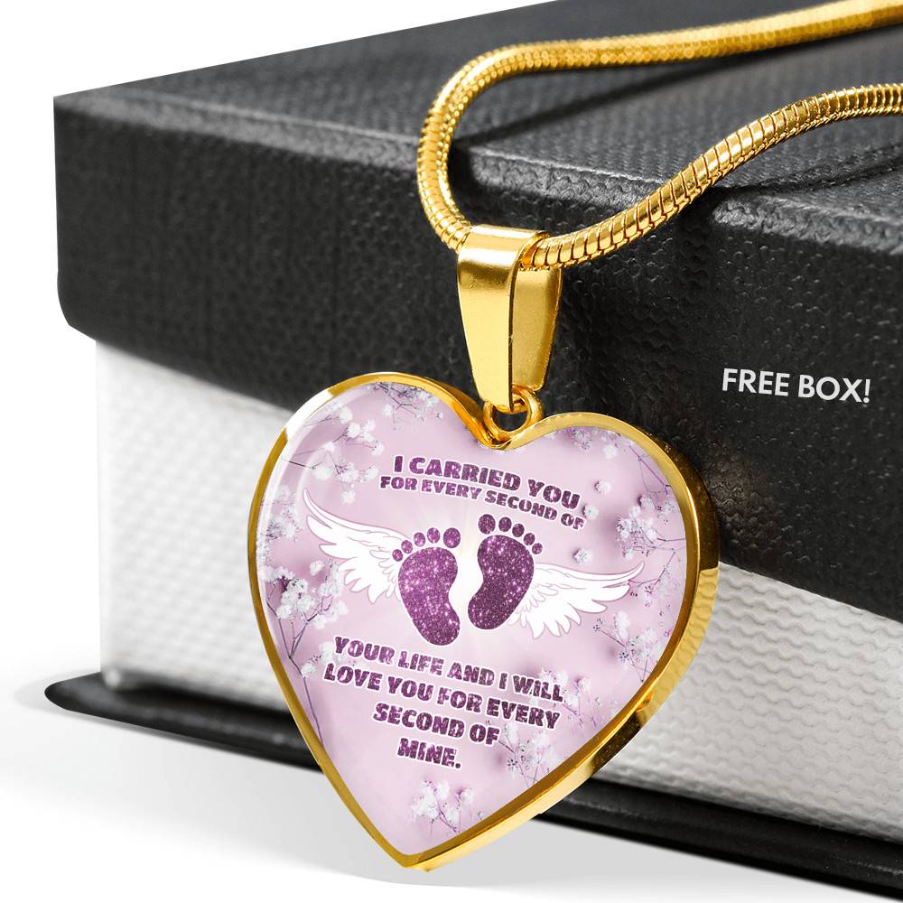 I Carried You For Every Second Of Your Life Heart Pendant Necklace - Heart Luxury Necklace (Gold Plated) I Carried You For Every Second Of Your Life Heart Pendant Necklace - Heart Luxury Necklace (Gold Plated)