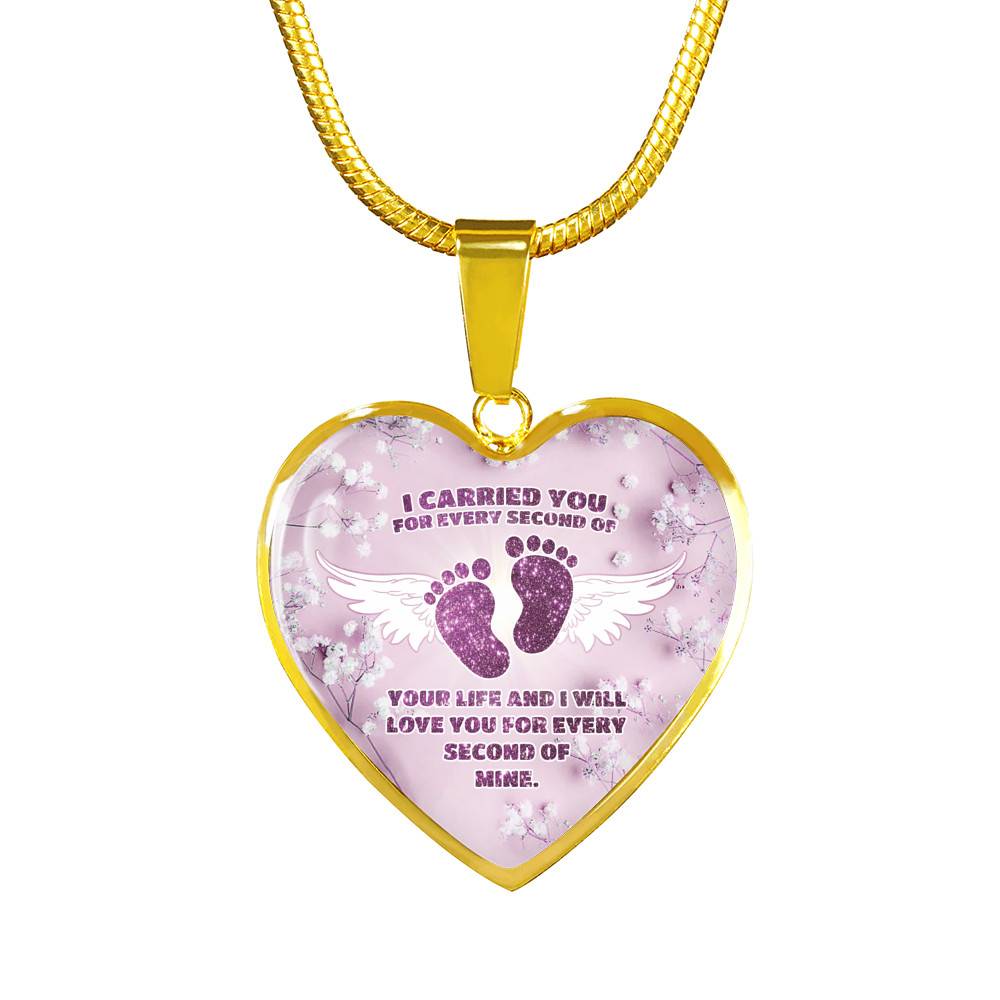 I Carried You For Every Second Of Your Life Heart Pendant Necklace - Heart Luxury Necklace (Gold Plated) I Carried You For Every Second Of Your Life Heart Pendant Necklace - Heart Luxury Necklace (Gold Plated)