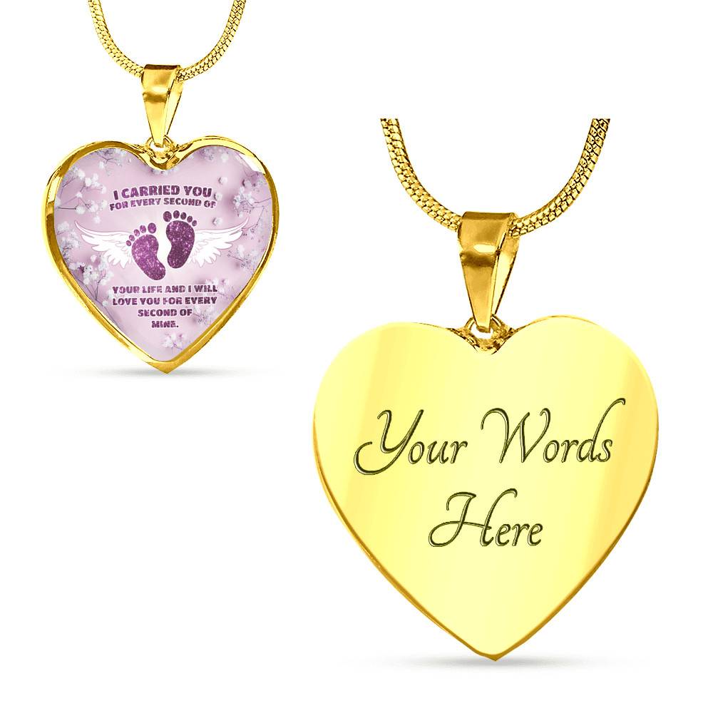 I Carried You For Every Second Of Your Life Heart Pendant Necklace - Heart Luxury Necklace (Gold Plated) I Carried You For Every Second Of Your Life Heart Pendant Necklace - Heart Luxury Necklace (Gold Plated)