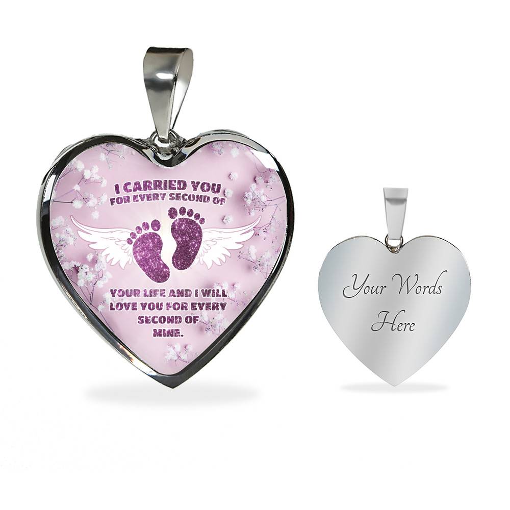 I Carried You For Every Second Of Your Life Heart Pendant Necklace - Heart Luxury Necklace (Silver) I Carried You For Every Second Of Your Life Heart Pendant Necklace - Heart Luxury Necklace (Silver)