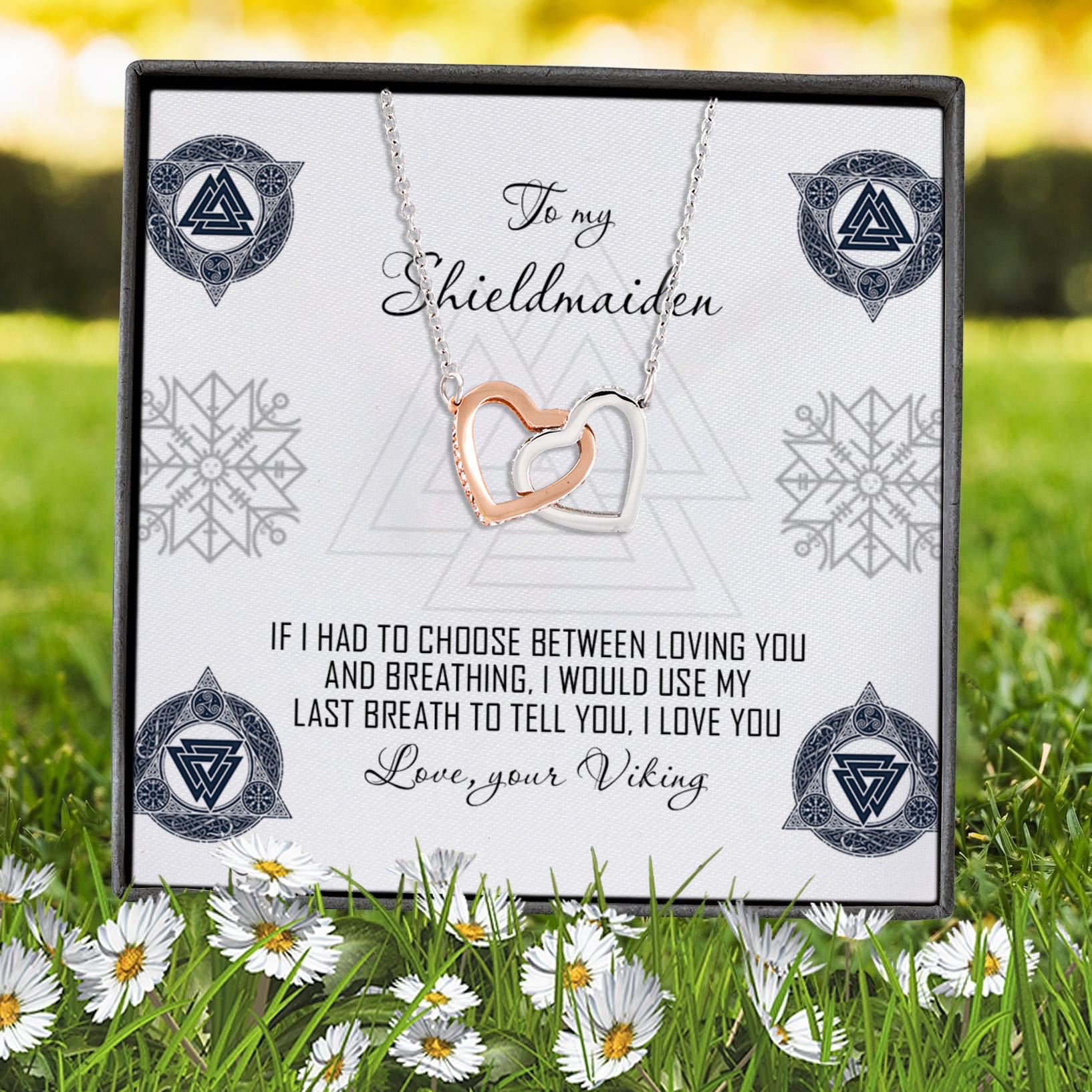 4HP. To My Shieldmaiden Interlocking Hearts Necklace 7