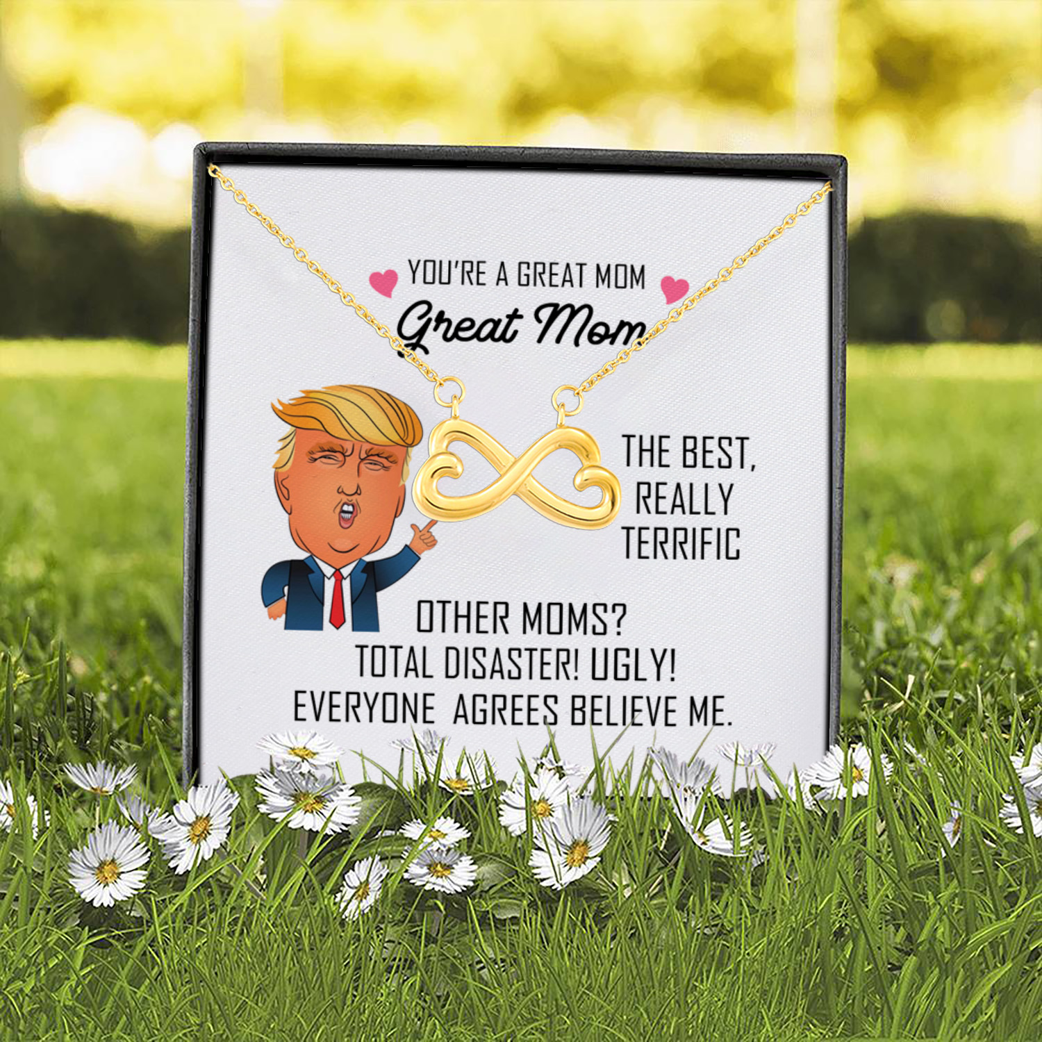 1UT. You're A Great Mom Infinity Heart Necklace (Gold) 2