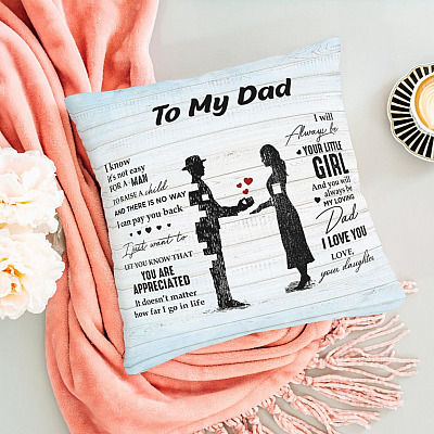 Alternative view of Daughter To My Dad I Know It's Not Easy for A Man to Raise a Child Throw Pillow - Decorative Pillow