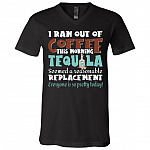 Tequila Tshirt, Black, V-Neck T-Shirt