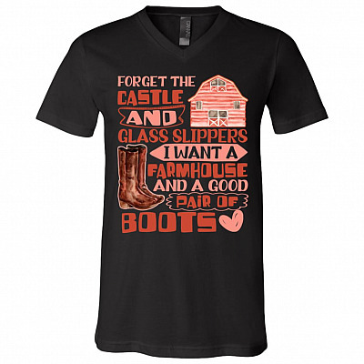 Boots Tshirt, Black, V-Neck T-Shirt