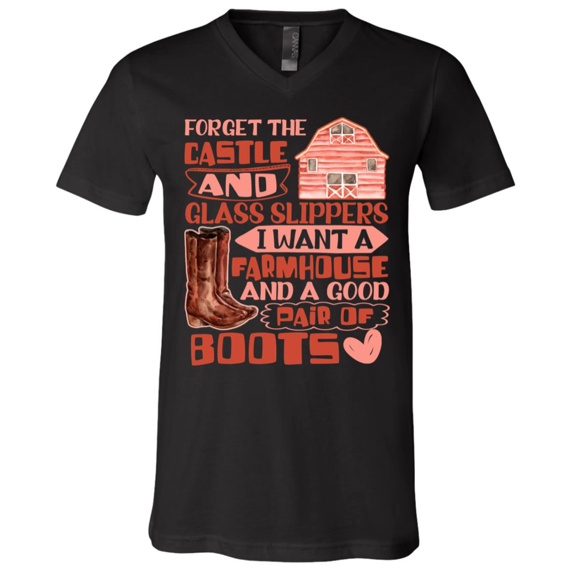 Boots Tshirt, Black, V-Neck T-Shirt