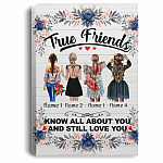 Personalized True Friends Know All About You and Still Love You Framed Canvas - Gift for Bff Unframed Poster, White, 0.75'' Framed Canvas