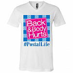 postal shirt, White, V-Neck T-Shirt