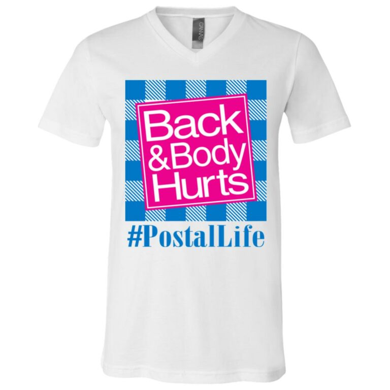 postal shirt, White, V-Neck T-Shirt
