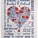Home Is Where Mom, White, Cozy Plush Fleece Blanket - 50x60