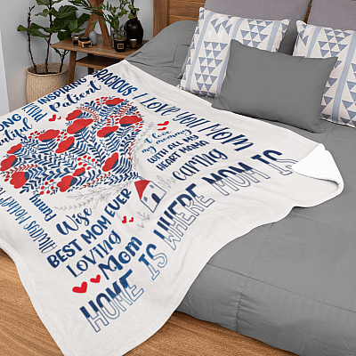 Alternative view of Home Is Where Mom Is Fleece Blanket - Mink Sherpa Blanket - Woven Blanket