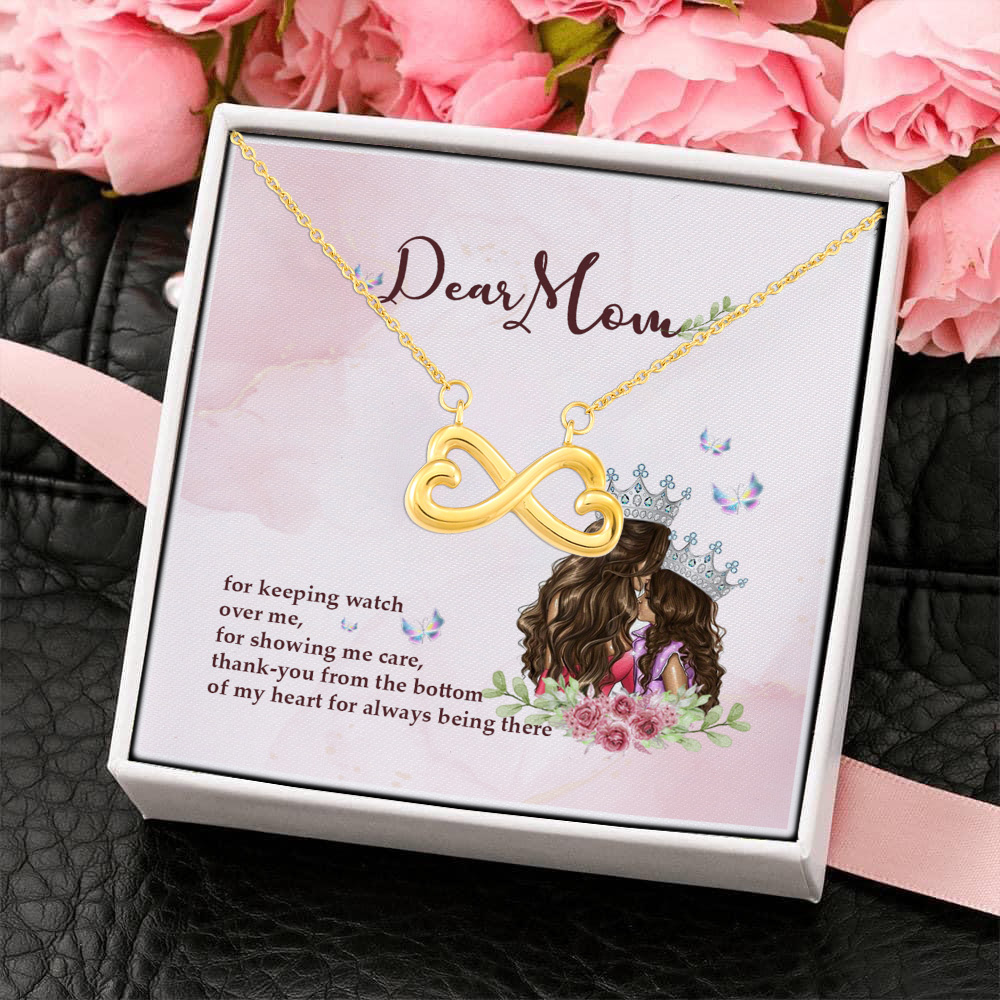 4KNG. Dear Mom(5) Infinity Heart Necklace (Gold) 4