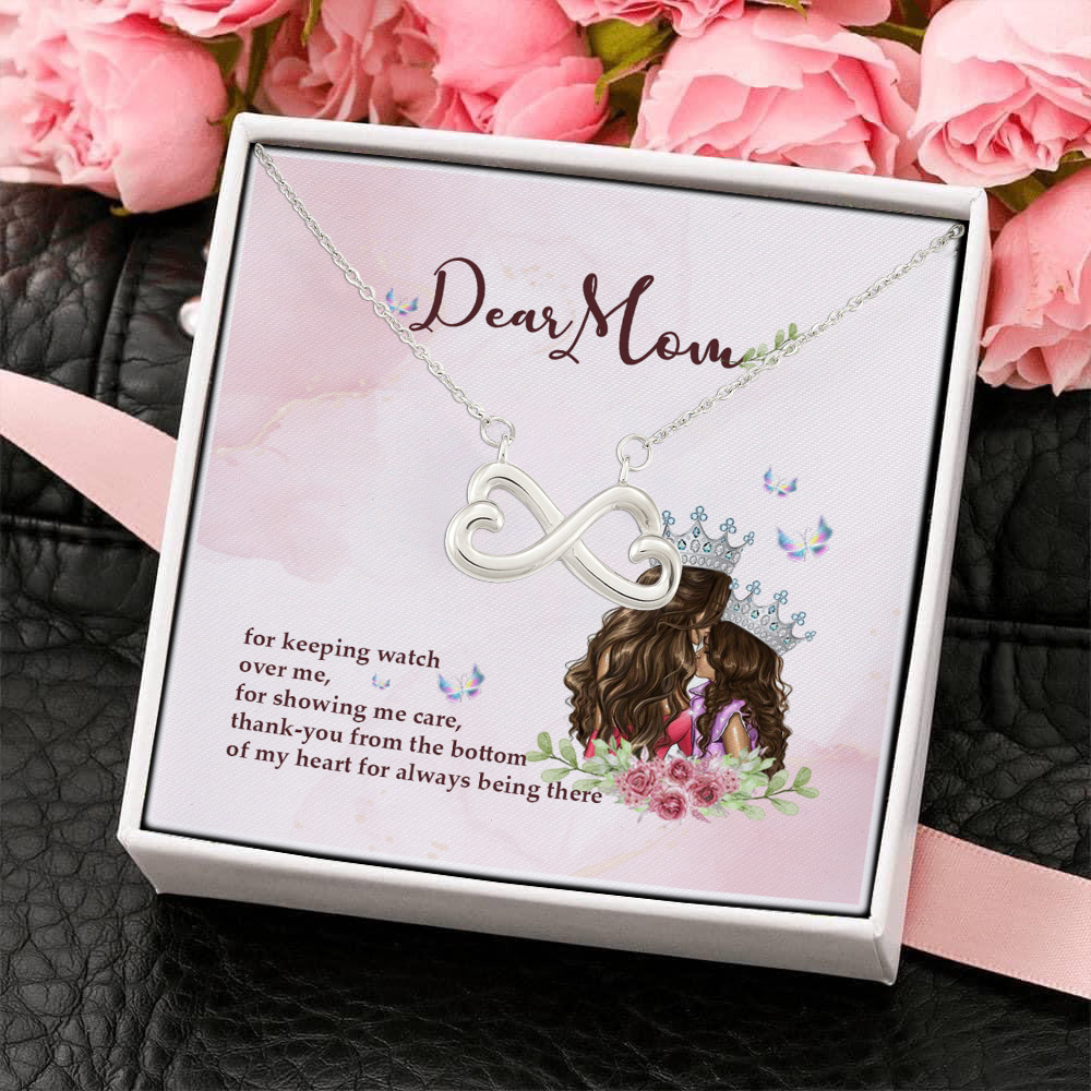 4KNG. Dear Mom(5) Infinity Heart Necklace (Silver) 4