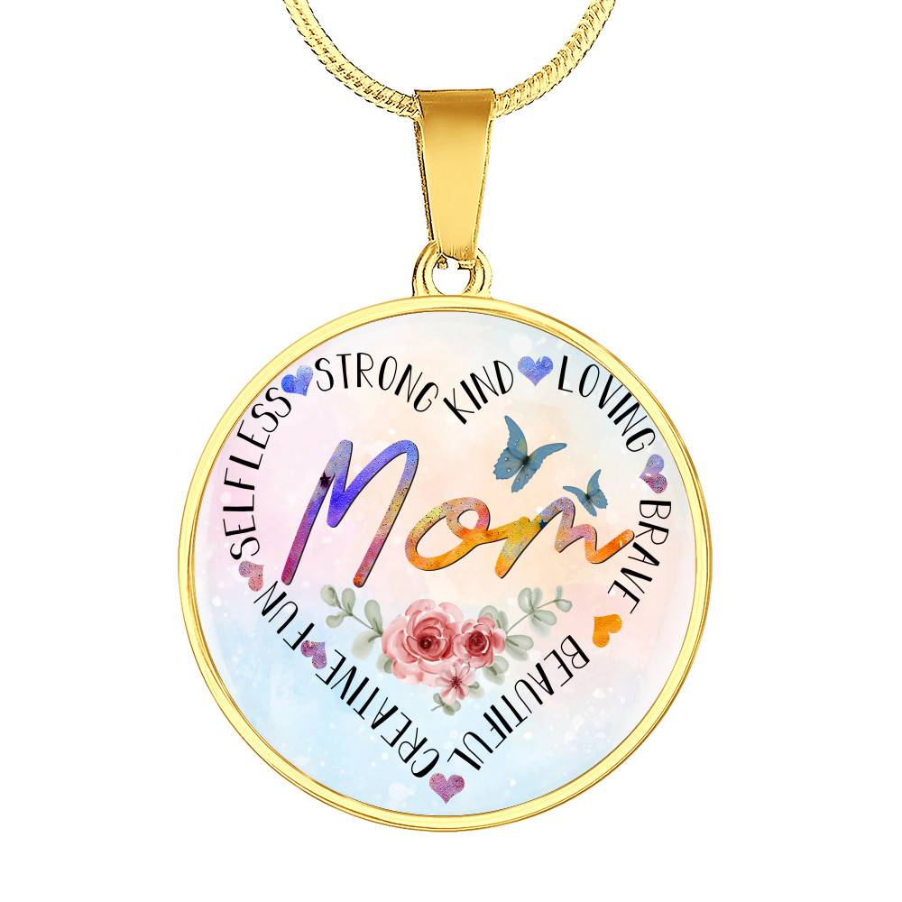 Mom Heart Words Circle Pendant Necklace - Circle Luxury Necklace (Gold Plated) Mom Heart Words Circle Pendant Necklace - Circle Luxury Necklace (Gold Plated)