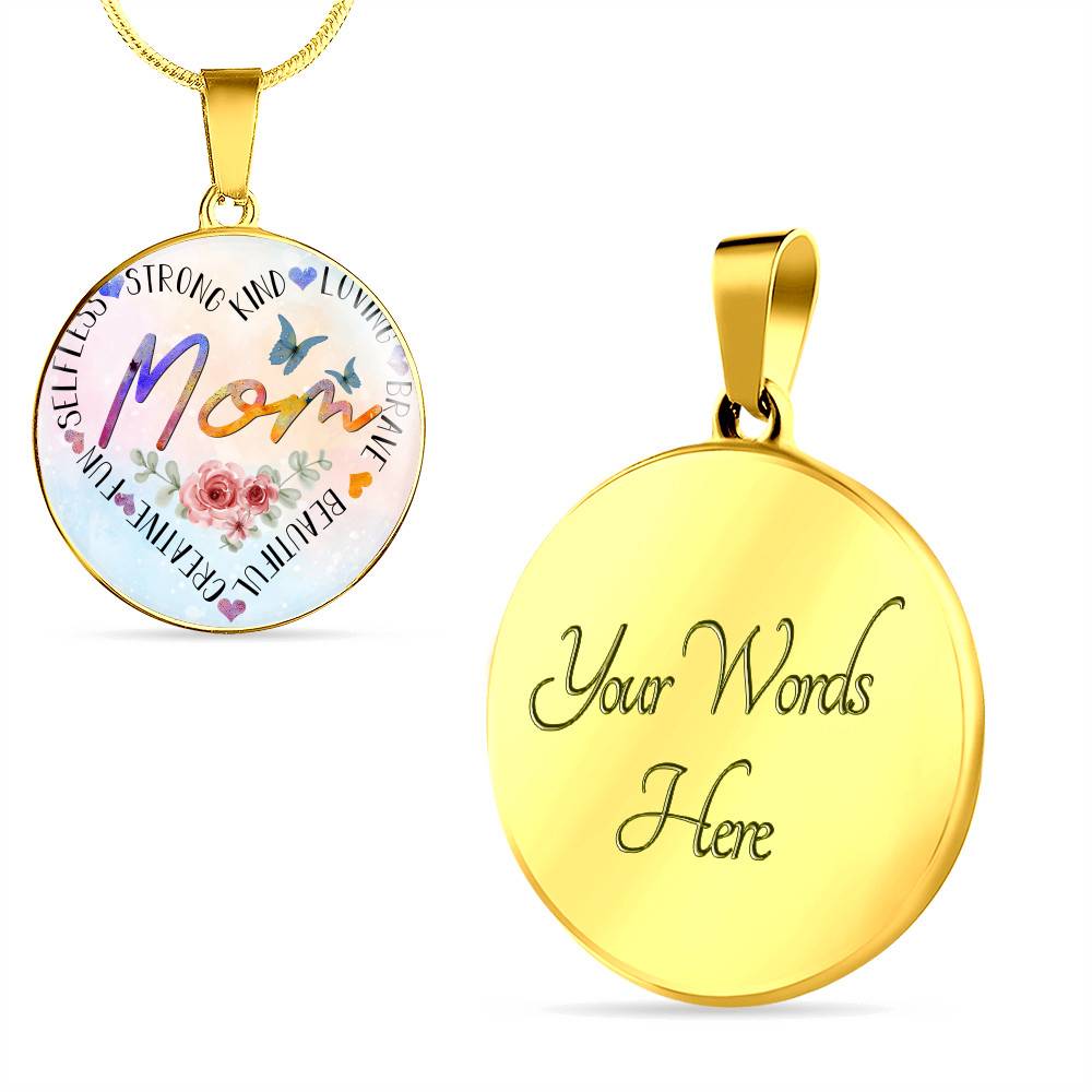Mom Heart Words Circle Pendant Necklace - Circle Luxury Necklace (Gold Plated) Mom Heart Words Circle Pendant Necklace - Circle Luxury Necklace (Gold Plated)