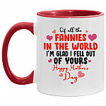 Of All The Fan nies In The WorldGift, White/Red, 11 oz. Accent Mug