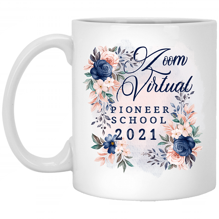 Zoom Virtual Pioneer School 2021 Coffee Mug - Beer Stein - Water Bottle - Color Changing Mug, White, 11 oz. White Mug