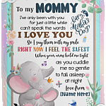 Personalized To My Mommy I Love You Fleece Blanket - Mink Sherpa Blanket - Woven Blanket - Mother Day Blanket, White, Cozy Plush Fleece Blanket - 50x60