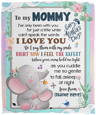 Personalized To My Mommy I Love You Fleece Blanket - Mink Sherpa Blanket - Woven Blanket - Mother Day Blanket, White, Cozy Plush Fleece Blanket - 50x60