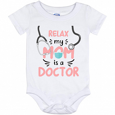mom is doctor, White, Baby Onesie - 12 Month