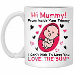 Hi Mummy From Inside Your Tummy Gifts, White, 11 oz. White Mug