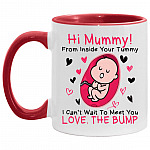 Hi Mummy From Inside Your TummyGifts, White/Red, 11 oz. Accent Mug