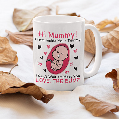 Alternative view of Hi Mummy From Inside Your Tummy I Can't Wait To Meet You Love The Bump Coffee Mug - New Mom Mother's Day Gift