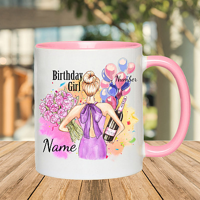 Alternative view of Personalized Happy Birthday Mug Birthday Girl Accent Mug