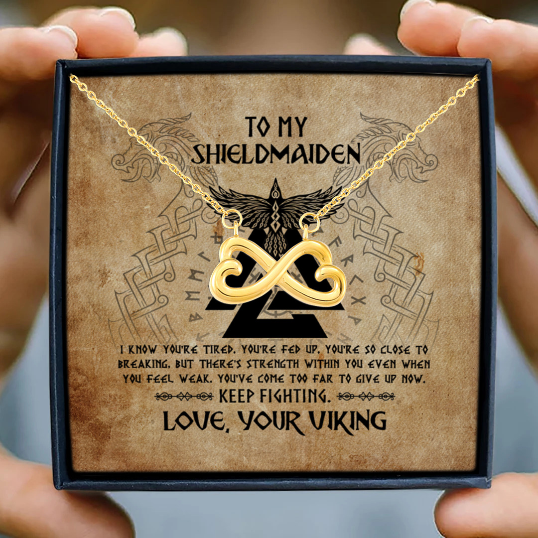 4 HG uu tien. To My Viking Infinity Heart Necklace (Gold) 3