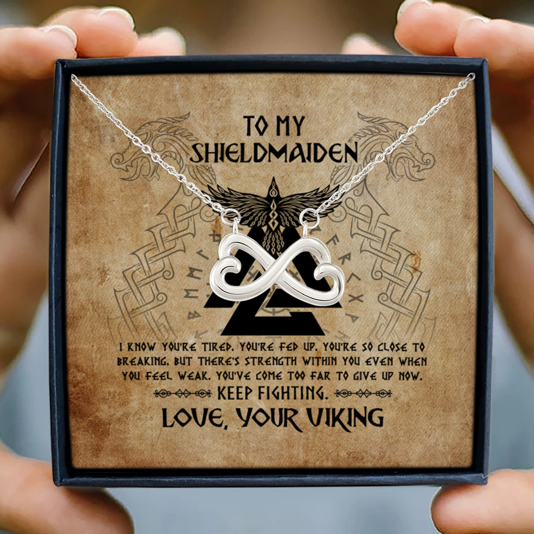 4 HG uu tien. To My Viking Infinity Heart Necklace (Silver) 3