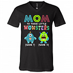 Personalized Mom, Black, V-Neck T-Shirt