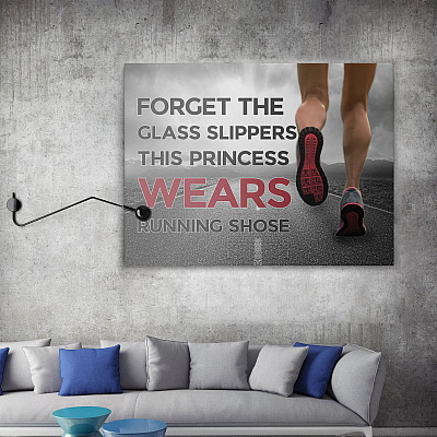 Alternative view of Forget the Glass Slippers This Princess Wears Running Shoes Runner Girl Gifts Framed Canvas - Unframed Poster