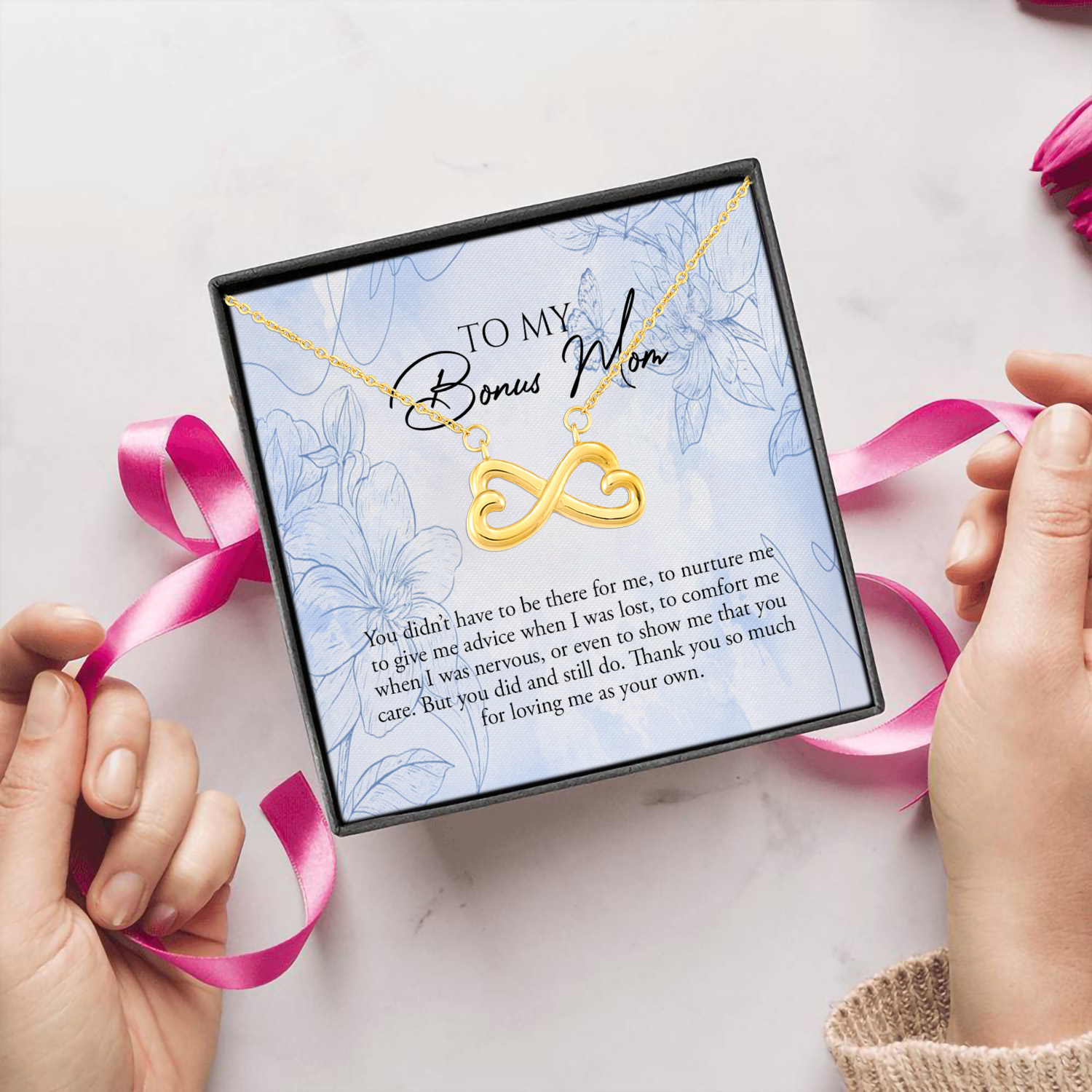 16Th. Bonus Mom You Didn't Have To Be There Infinity Heart Necklace (Gold) 5